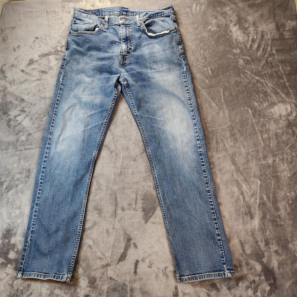 Levis 505 Jeans Mens 34x32 Blue Classic Straight Leg Mid Rise Medium Wash Denim